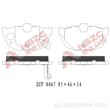 Padera de freno de cerámica de automóvil FMSI D464 para Hyundai